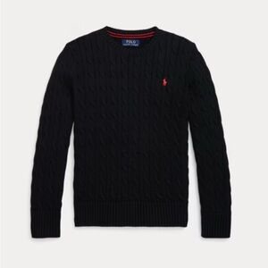 NWT Polo by Ralph Lauren Black Cable Knit Sweater